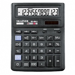 Калькулятор 14 разр., SKAINER 2-е питание, 2 память, черный 143*192*39.5
